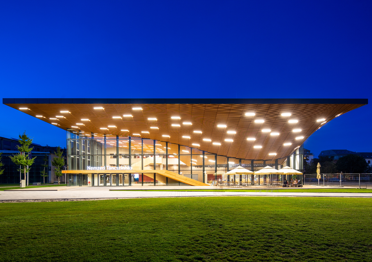 National Dance Theatre Budapest with ventilated cladding façade, blending modern architecture and performance